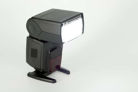Camera flash,isolated on whiteの写真素材