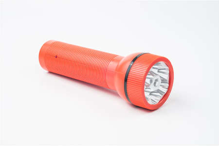 LED flashlight isolated on white.