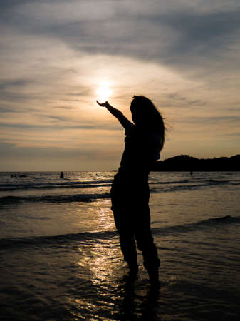 Girl at beach.