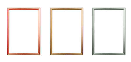 Gold,Bronze and silver Glitter frame isolated on white.