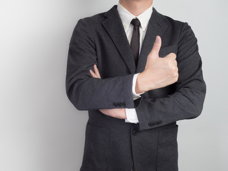 Businessman confirm project .Idea business on white background.の写真素材
