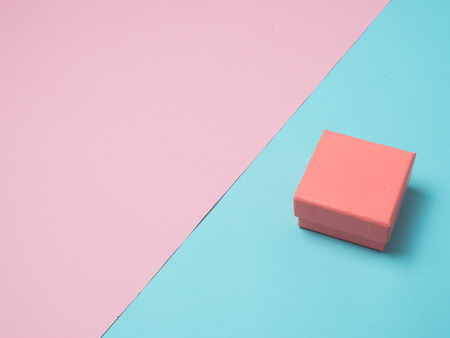 color gift box on color  background  for Christmas and The New Year .の写真素材