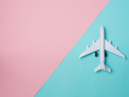 Travel around the world for your colorful life .Enjoy the funny trip journey .Top view for copy space some idea your create destination .object  cute .の写真素材