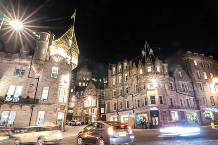 EDINBURGH,24  March 2018  - Night view of Edinburgh city in Scotland.のeditorial素材