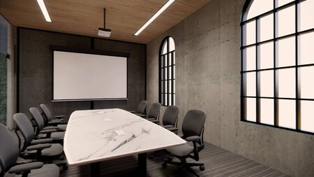Interior Empty Modern Loft Office open space modern office footage.Modern open concept Lobby and...