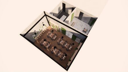 Interior Empty Modern Loft Office open space modern office footage.Modern open concept Lobby and...