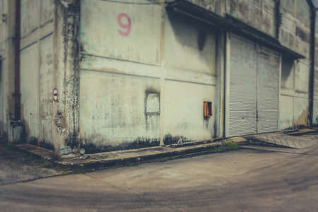 Exterior an abandoned warehouse building in Bangkok Thailand.の写真素材