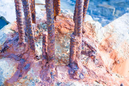 Rusty Texture Of The Steel Details On The Construction Site.