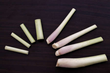Freshness Of Lemon Grass For Cooking On Wooden Background.