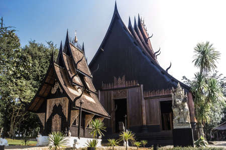 Chiang Rai, Thailand - December 11 2012: Architecture Traditional Thai Art At Baandam Museum Of Thawan Duchanee In Chiang Rai, Thailand.のeditorial素材