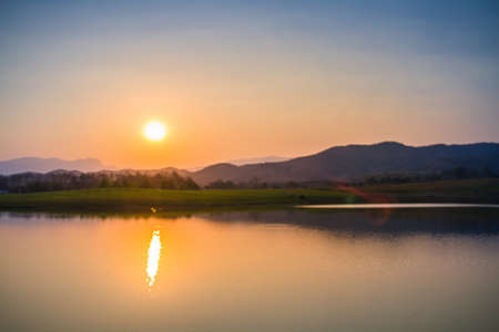 Image View Of The Sunset At Evening Sky Background.の写真素材