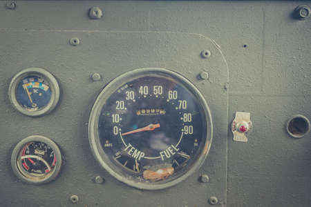 Speed Meters Dashboard Panel Of Retro Car.の写真素材