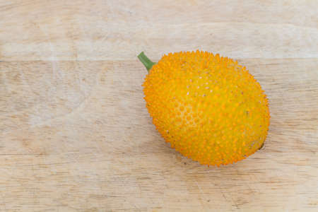 Gac Fruit Or Baby Jackfruit On Wooden Background.の写真素材