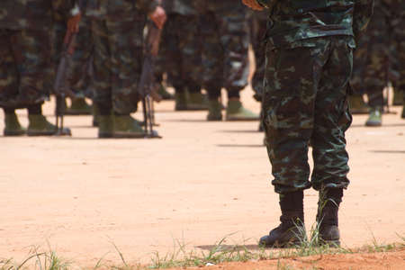 Group Of Soldiers In A Training At Boot Camp.のeditorial素材