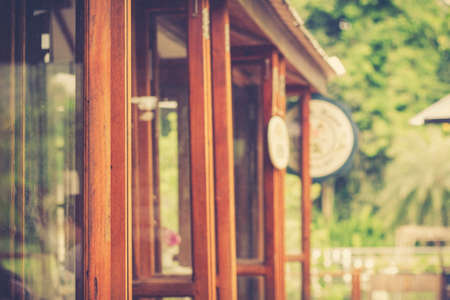 Wooden Doors Frame In The Country House.の写真素材
