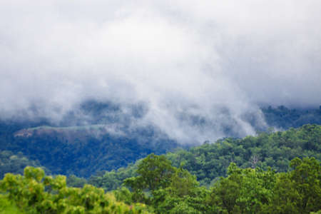 Misty Over The Mountains Landscape In Rural Thailandの写真素材