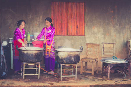 Loi Kaw Wan - Shan State Army(SSA), Burma - May 21: Unidentified People Dress Up Beautifully In A Shan State Army Day On May 21, 2017 At Loi Kaw Wan, Muang Sad In Shan State Army(SSA), Burma.のeditorial素材