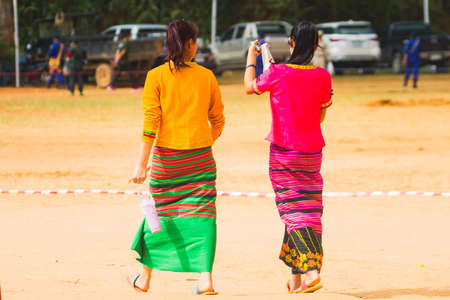 Loi Kaw Wan - Shan State Army(SSA), Burma - May 21: Unidentified People Dress Up Beautifully In A Shan State Army Day On May 21, 2017 At Loi Kaw Wan, Muang Sad In Shan State Army(SSA), Burma.のeditorial素材