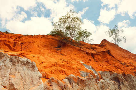 Fairy Stream (Suoi Tien) Geological Attraction With Red And White Sandstone At Mui Ne Vietnam.の写真素材
