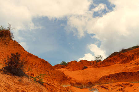 Fairy Stream (Suoi Tien) Geological Attraction With Red And White Sandstone At Mui Ne Vietnam.の写真素材