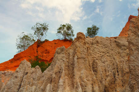 Fairy Stream (Suoi Tien) Geological Attraction With Red And White Sandstone At Mui Ne Vietnam.の写真素材