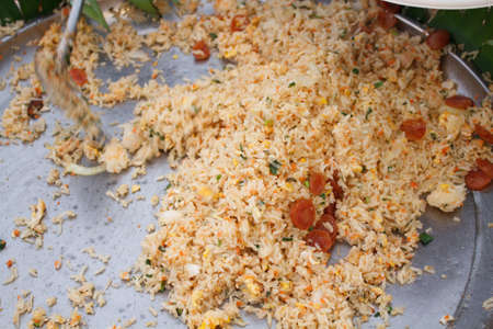 Food Stir-Fried Rice Cooked With Various On Plate.の写真素材