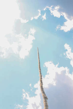 white smoke beautiful views on skyの写真素材