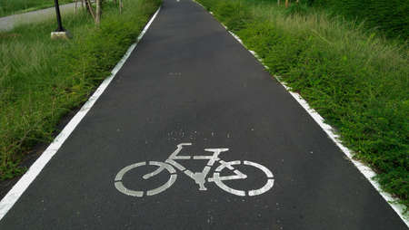 bike way .  bikeway on public park
