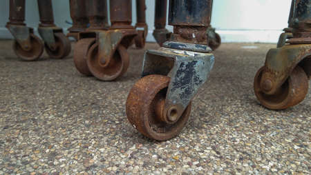 rust on wheel traffic barriers texture backgroundの写真素材