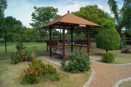 pavilion garden,  decorative gardenの写真素材