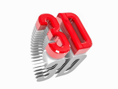 3D, red 3d letters over white background,3d rendering,
