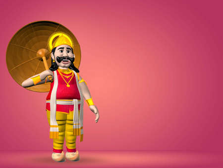 King Mahabali in Onam traditional festival background showing culture of Kerala, South Indiaの写真素材