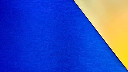 Blue and gold paper geometric backgroundの写真素材