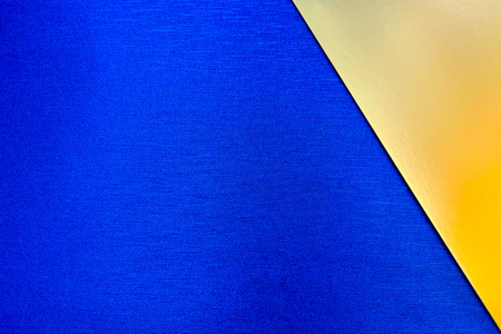Blue and gold paper geometric backgroundの写真素材