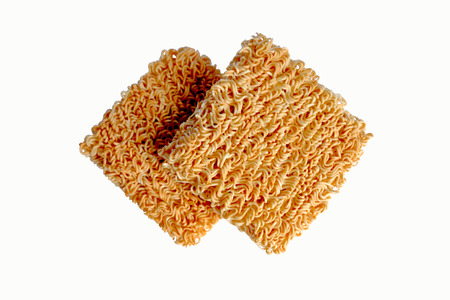 Instant noodles on white backgroundの写真素材