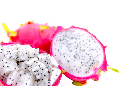 Dragon fruit in shell macroの写真素材