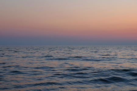 Sunset on the beach, Beautiful gray and orange cloud summer beach, Sea and sandの写真素材