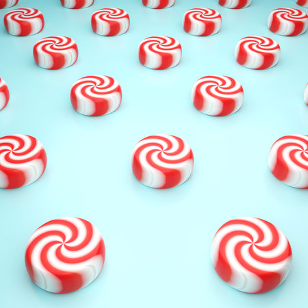 3D rendering swirl peppermint candy