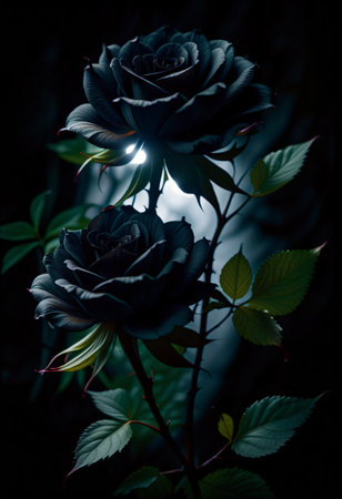 macro black rose on forest backgroundの素材