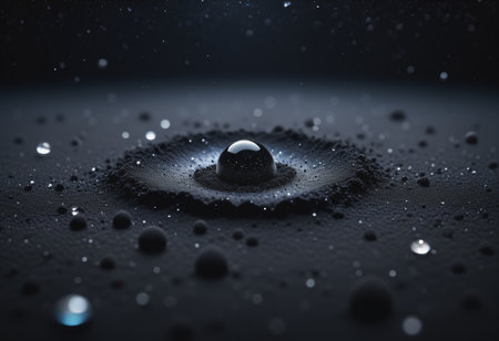 A black orb on the surface of the planet.の素材