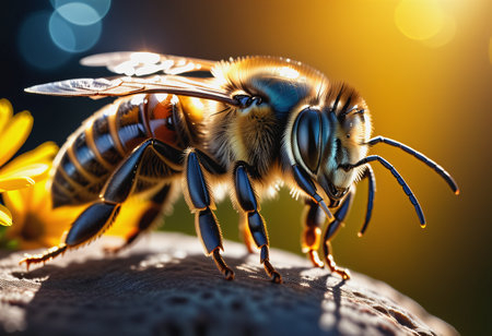 Close-up photo of a beeの素材