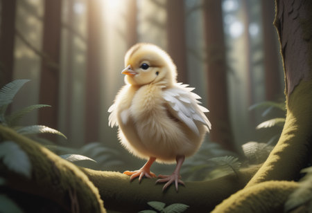 little chicken in forestの素材