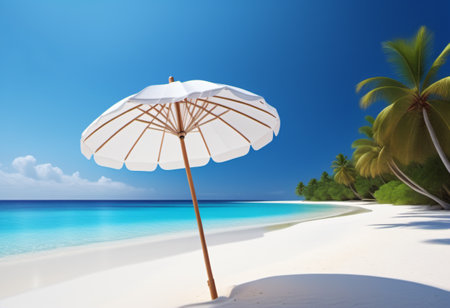 Beach umbrella on the seasideの素材