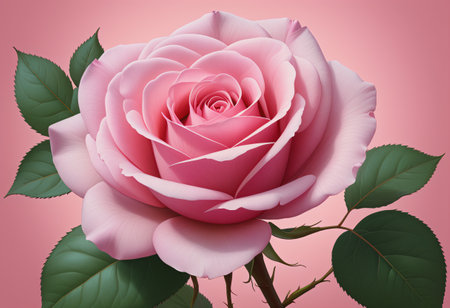 close up of pink rose on pink backgroundの素材