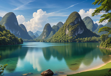 moutain and lakeの素材