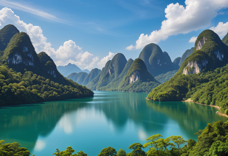 moutain and lakeの素材