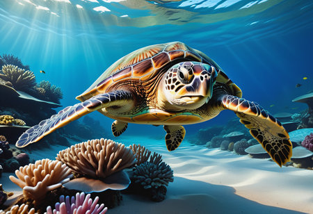 Turtle under the seaの素材