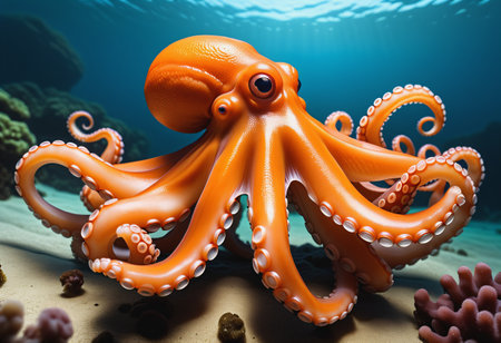 Squid under the seaの素材