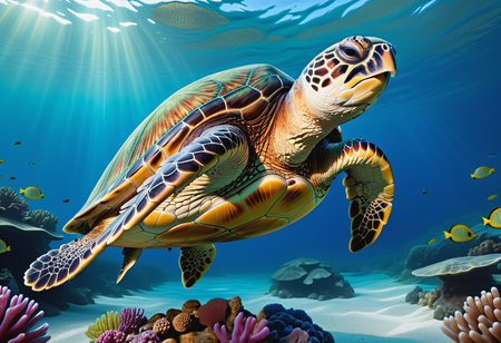 Turtle under the seaの素材