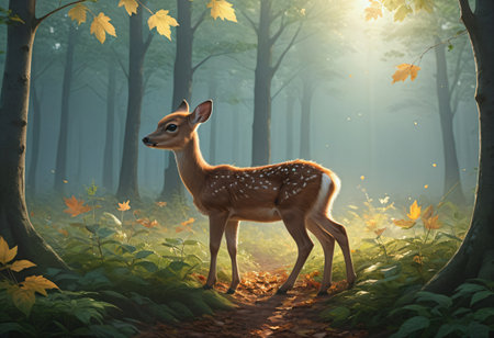 deer in the forestの素材